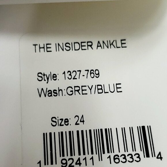 MOTHER the insider grey/blue side stripe stretch ankle pant sz 24 new with tag - Picture 11 of 11